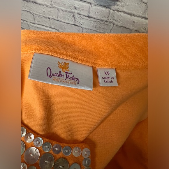 Quacker Factory Orange Terry Cloth Swim Cover Up - Picture 5 of 6